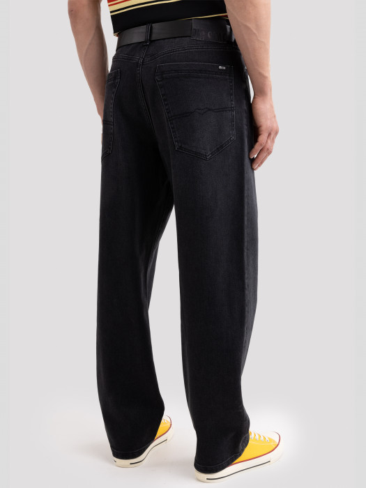 Pánske relaxed jeans čierne ISAAC WORKWEAR 914